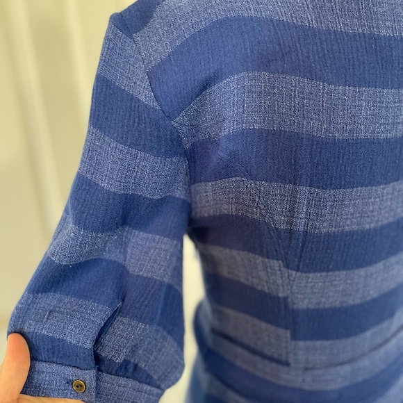 Maeve Blue Button Up drop waist Dress from Anthropologie NWOT - Picture 3 of 7